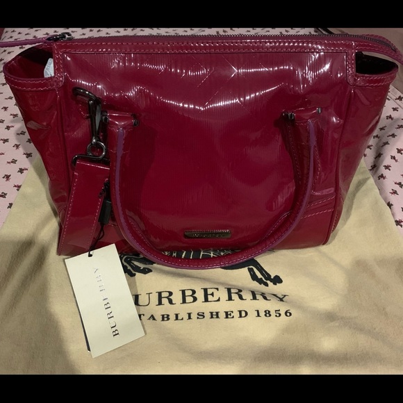 Burberry Handbags - Burberry embossed checker patent bag